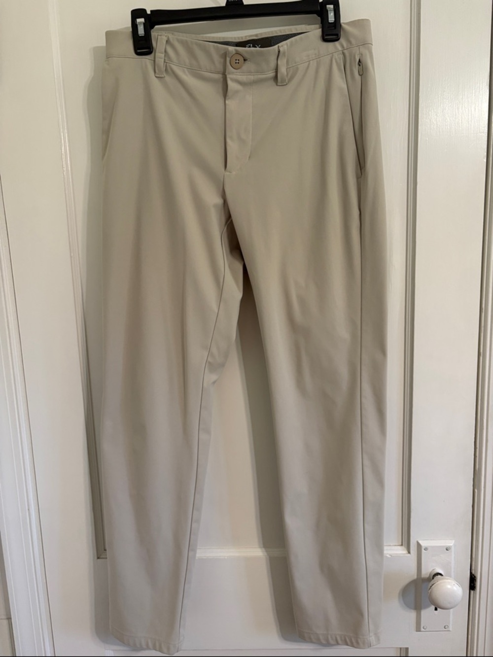 Men's Slim Fit Cream Dress Pants